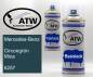 Preview: Mercedes-Benz, Circongrün Mica, 6257: 400ml Sprühdose + 400ml Klarlack - Set, von ATW Autoteile West.